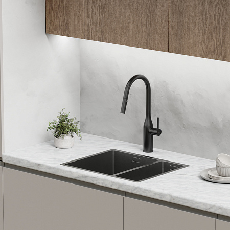 Смеситель для кухонной мойки Sancos Grand SC4002MB черный матовый