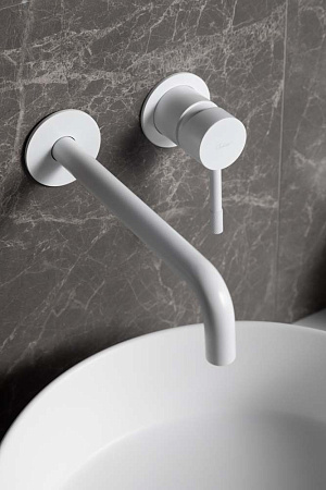 Смеситель Boheme Uno 465-MW для раковины, белый матовый