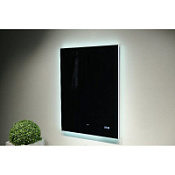 Зеркало Jorno Kvadro Kvdr.02.80/W/RL 80 с подсветкой, с сенсорным выключателем и часами