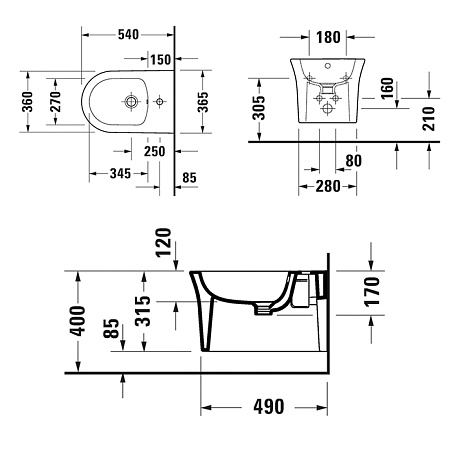 Биде подвесное Duravit White Tulip 2293150000 белый