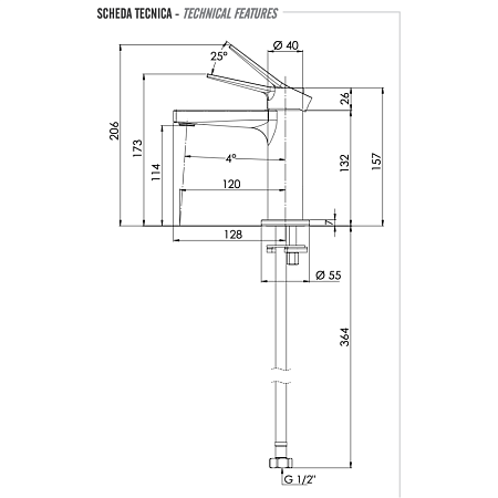 Смеситель Remer Slash SL12BO для раковины, белый матовый