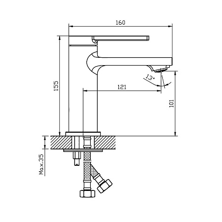 Смеситель Orange Splito M36-021cr для раковины