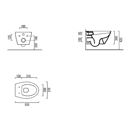 Чаша для унитаза подвесного GSI Modo 981611 белый