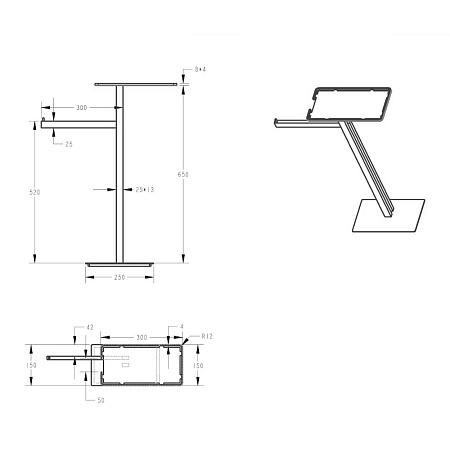 Стойка Boheme 10952-B напольная, с полкой и полотенцедержателем, хром
