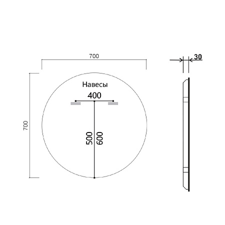 Зеркало Vincea VLM-3DE700 70x70