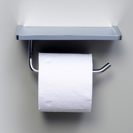 Держатель туалетной бумаги WasserKRAFT Nau K-1325 с полочкой хром