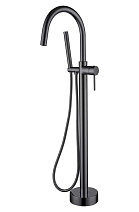 Смеситель Boheme Uno 469-SGM для ванны с душем, напольный, оружейная сталь глянцевая