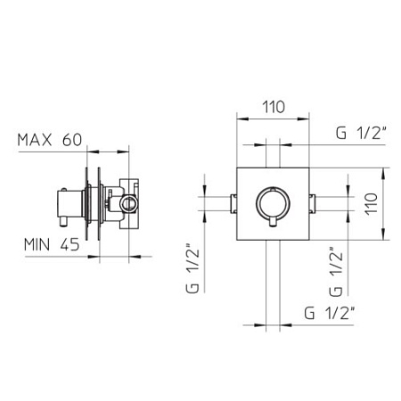 Смеситель Palazzani Idrotech 96258510 для душа(внешняя часть), хром