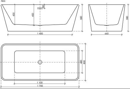 Ванна акриловая Sancos Dama FB05 170х80