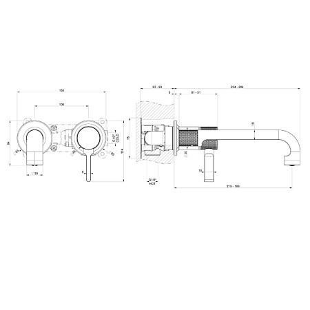 Смеситель Gessi Inciso 58088.299 для раковины, черный