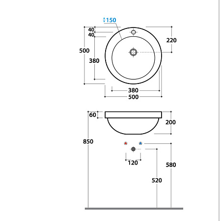 Раковина GLOBO Lavabi d'arredamento SAP50.BI*1 50x50 белый