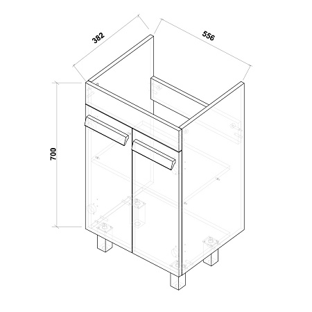 Тумба под раковину Grossman Нео 106027 60 напольная белый