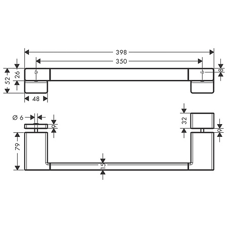Ручка для двери Hansgrohe AddStoris 41759670 полотенцедержатель, черный матовый
