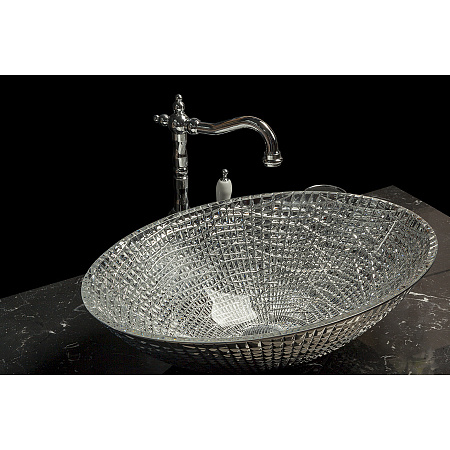 Раковина хрустальная Armadi Art 815 34,5x51 серебро