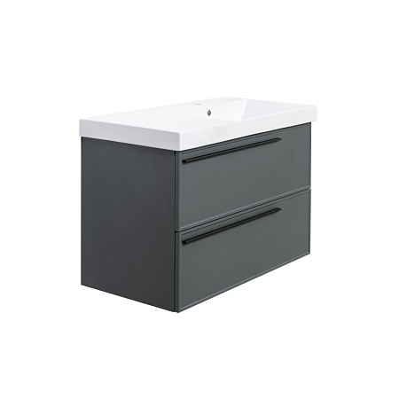 Тумба под раковину La Fenice Elba TWIN FNC-01-ELB-G-90-2 два ящика, Grigio серый матовый