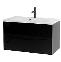 Тумба с раковиной BelBagno Marino MARINO-1000-2C-SO-NL-P 100 nero lucido Тумба с раковиной BelBagno Marino MARINO-1000-2C-SO-NL-P 100 nero lucido