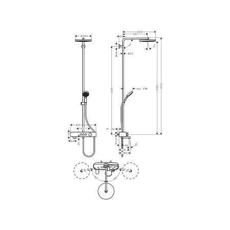 Душевая стойка Hansgrohe Pulsify Select 24230000 хром