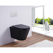 Унитаз подвесной Esbano Clavel безободковый, черный матовый