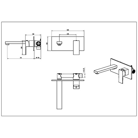 Смеситель Boheme Qubic 475-NB для раковины, никель брашированный