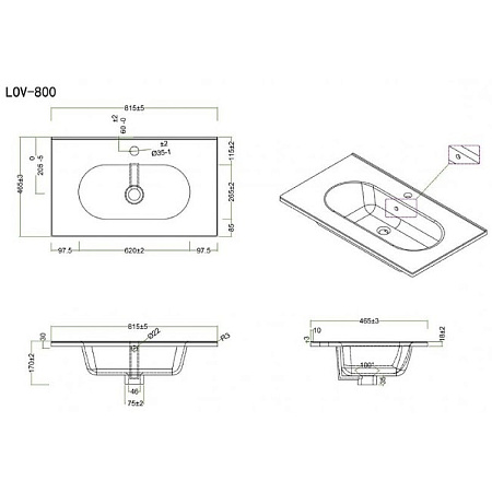 Мебельная раковина BelBagno Love LOV-800-LVB 80х46 белый