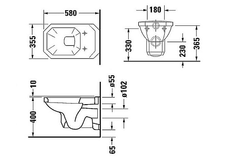 Унитаз подвесной Duravit 2ND Floor 0182090000