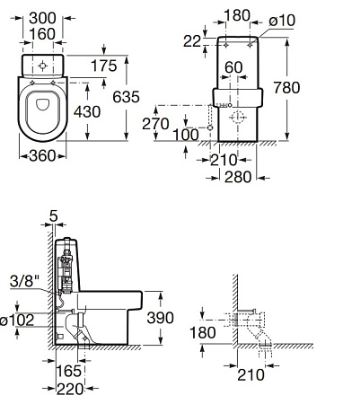 Унитаз-компакт Roca Happening 342567000