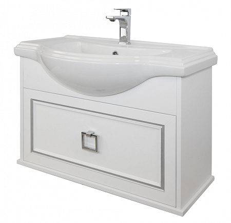 Мебель для ванной Tessoro Foster TS-F9065-CH-W-S 65 подвесная, белый с патиной серебро