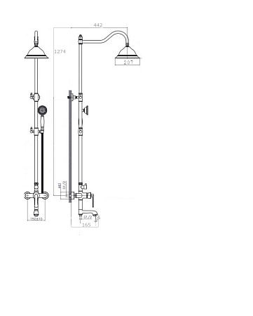 Душевая стойка RUSH Flores FLG0835-5 золото