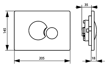 Кнопка смыва Sanit S706 16.706.88.0000 золото