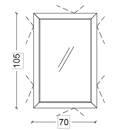 Зеркало Armadi Art Dolce 567-WW 70х105 белый