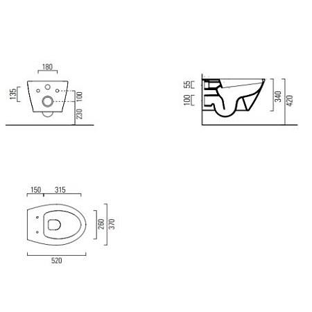 Унитаз подвесной GSI Modo 981609 белый матовый