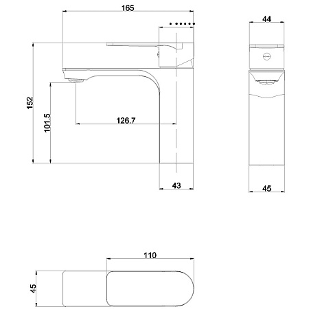 Смеситель для раковины beWash Purify BVMM0BS500 хром