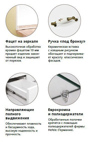 Тумба под раковину Style Line Олеандр-2 90 3 ящика, белый