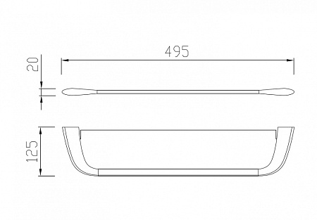 Полка стеклянная ABBER Nord AA1555 хром