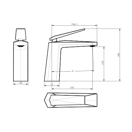 Смеситель Boheme Venturo 381-W для раковины, белый/золото