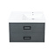 Тумба под раковину La Fenice Cubo TWIN FNC-01-CUB-G-90-2 два ящика, Grigio серый матовый