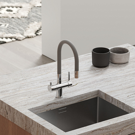 Смеситель для кухонной мойки Sancos Lucia SC4004CH хром/серый