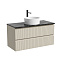 Тумба с раковиной и столешницей Sancos Snob T 100 SNT100CE+TT100A1X Beige Soft/Black Sky