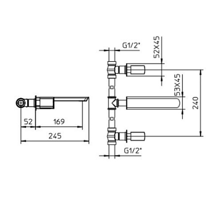 Смеситель Palazzani Mis 01306449 для раковины, нержавеющая сталь