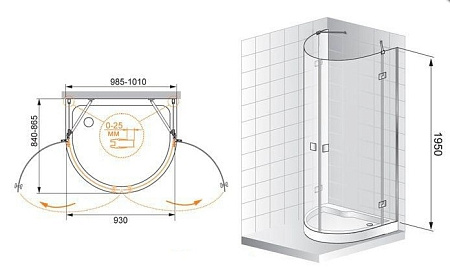 Душевой уголок Cezares Crystal O2 100/85 C Cr