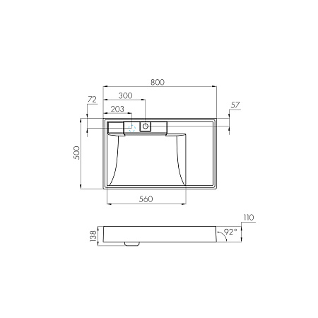 Мебельная раковина Aquaton Рейн 1A72113KRW210 80 графит