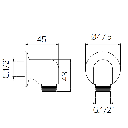 Шланговое подключение Palazzani 99101150 бронза