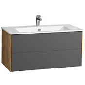 Тумба с раковиной Aquaton Сохо 1A258201AJA00 100 графит софт /дуб веллингтон