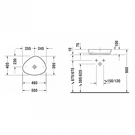 Раковина Duravit Cape Cod 2339500000 50х40,5 см