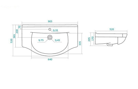 Тумба под раковину Style Line Олеандр-2 90 3 ящика, белый