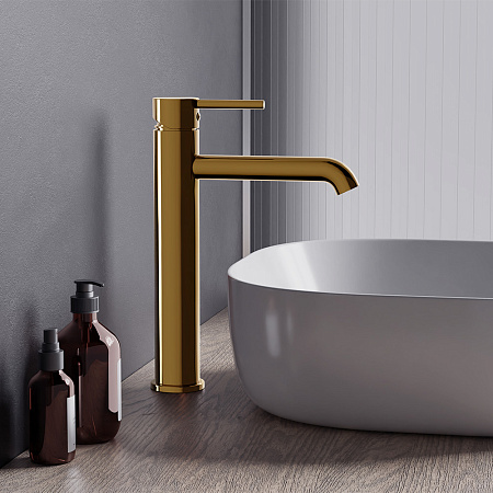 Смеситель Damixa Scandinavian Pure 360250600 для раковины, золото