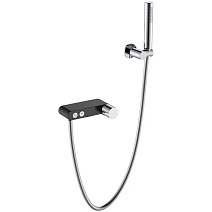 Смеситель Boheme Stick 123-BCR для ванны, ручка Diamond, черный/хром