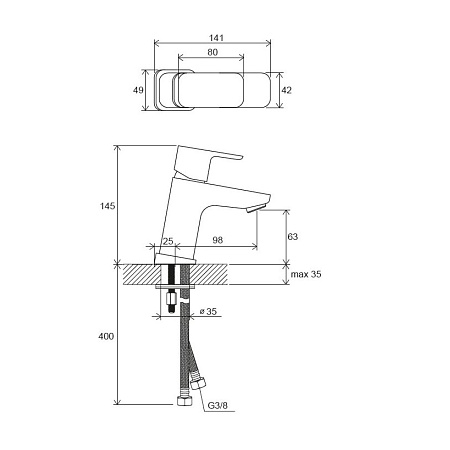 Смеситель Ravak 10° FREE TD F 012.00 X070127 для раковины