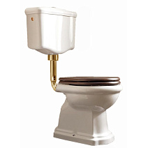 Унитаз Kerasan Retro 101101 со средним бачком, горизонтальный выпуск, фурнитура бронза Унитаз Kerasan Retro 101101 со средним бачком, горизонтальный выпуск, фурнитура бронза