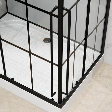 Душевая кабина Niagara Standart ST100/80/15QL/KL/BKT 100x80x225 черный матовый/прозрачный клетка
